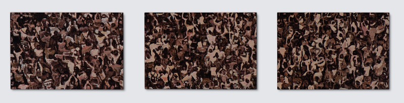 군중 · acrylic color on canvas · 26x16cm(each) · 2018