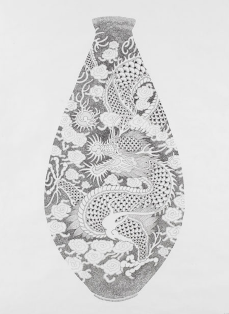 우아한 노력 · 장지에 연필_ · 95×71cm · 2018