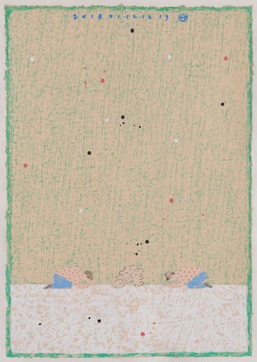 배석 1807 · 한지에 채색 · 54cm x 38cm · 2018