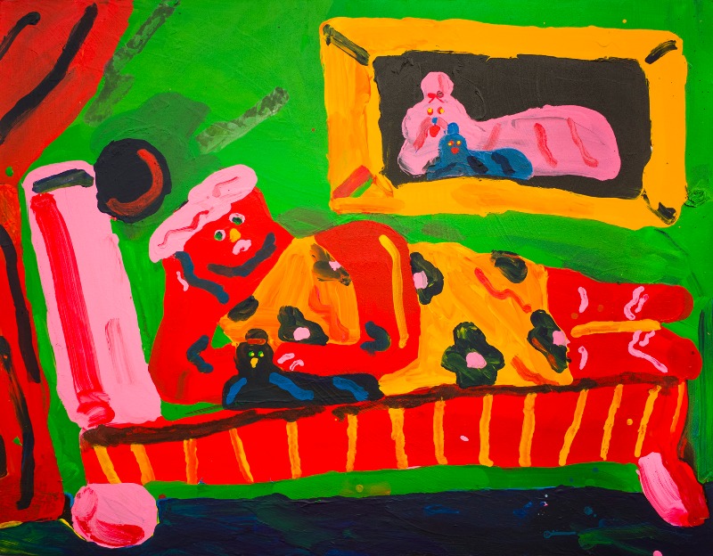Fluffy Holidays · Acrylic on Canvas · 91 x 117 cm · 2018