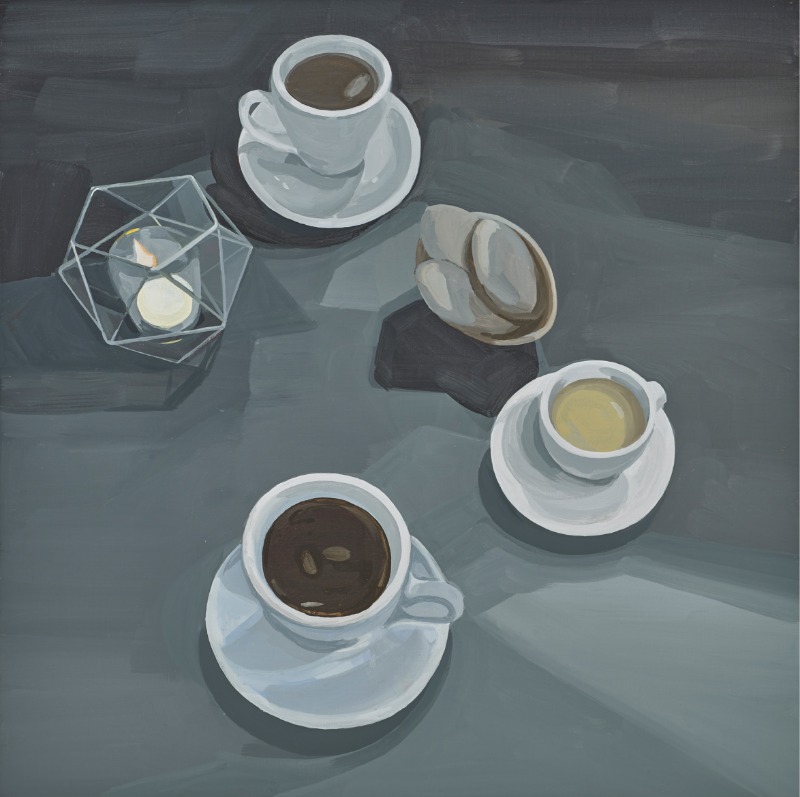 윤정선 - 늦은 산보 중에 · 캔버스에 아크릴채색 · 60 x 60 cm · 2018 · Acrylic on canvas