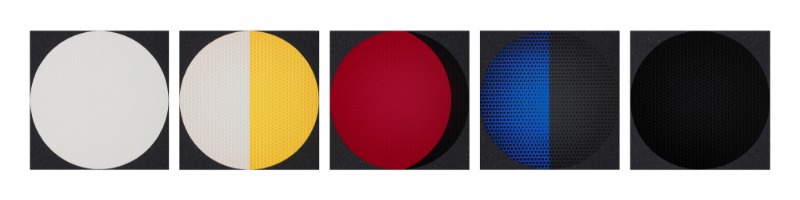 Sky and Earth _ circle and square · screenprint. carborundum on paper · 48.6 x 48.6cm each (5pcs. total) · 2018