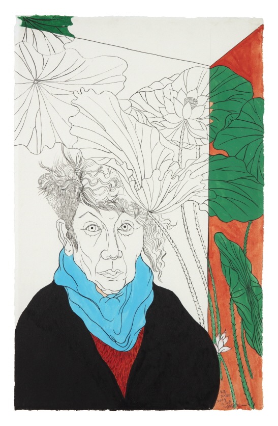 Self-Portrait · Color pigment on Hanji · 75x47cm · 2017