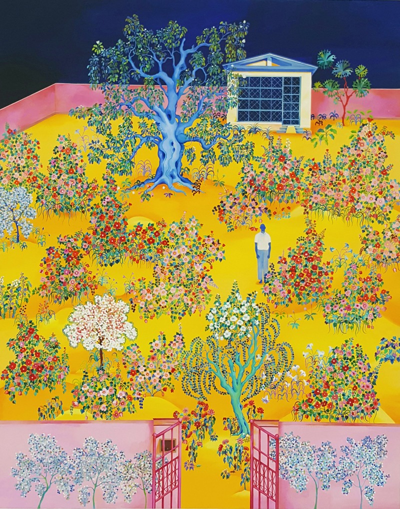 The garden where they were · Acrylic on canvas · 91x73x3cm · 2017
