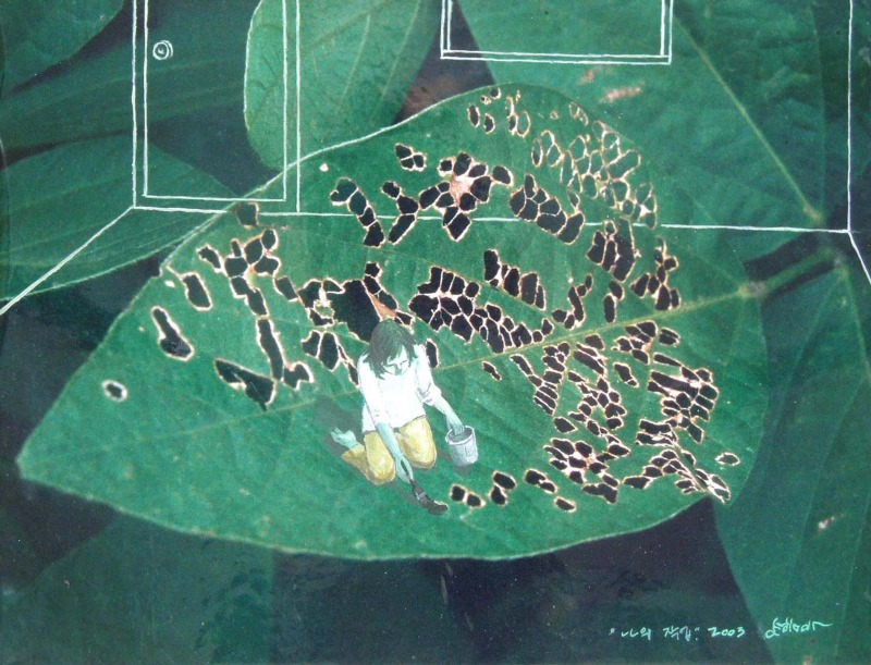 나의작업 · 사진에 드로잉 · 29.5xx22.5cm · 2003