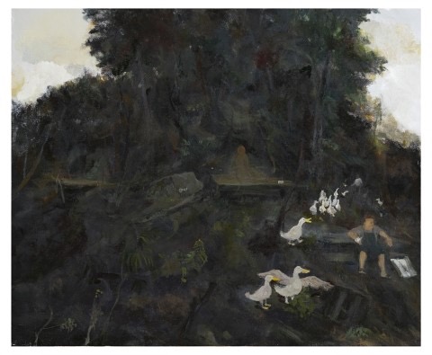 검은그림 흰그림(feat 부원희 작가의 시 <부동시>) · oil on canvas · 50.5x60.8cm · 2018