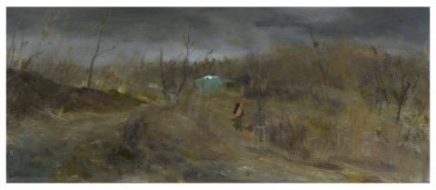 배드민턴장 · Oil on canvas · 30.3x72.3cm · 2018