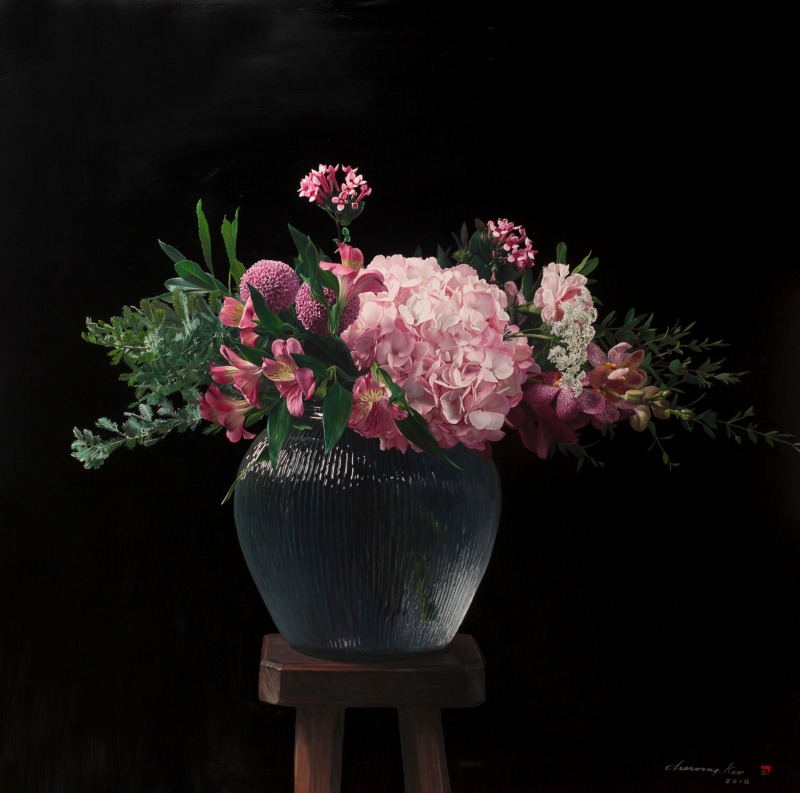 꽃 · oil on canvas · 150 x 150cm · 2018