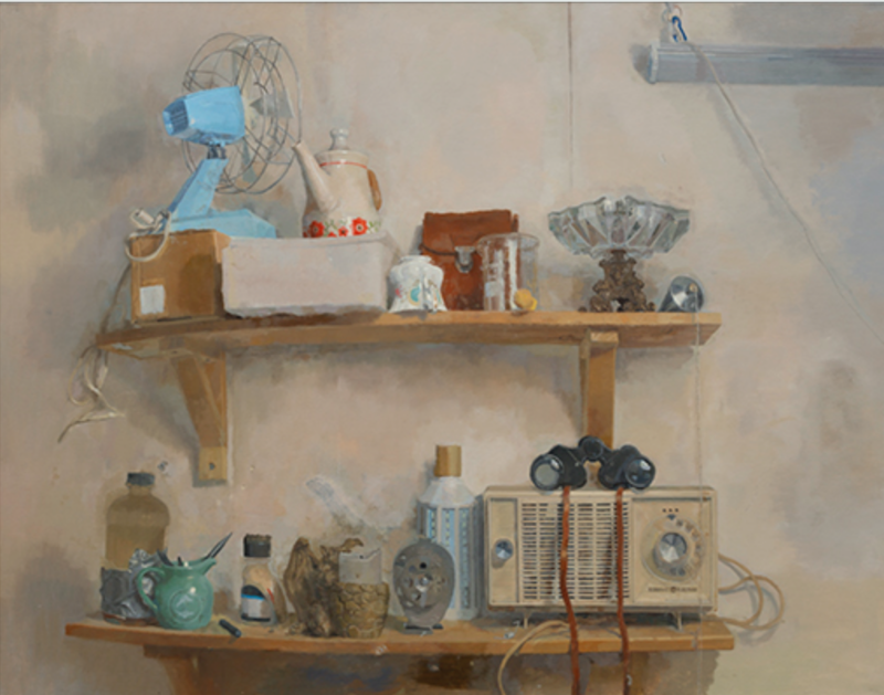 Studio shelves · Oil on canvas · 91 x 116 cm · 2017-18