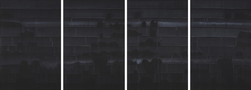 검은 산수1820 · Acrylic & mix media on canvas · 194x130cm each · 2018