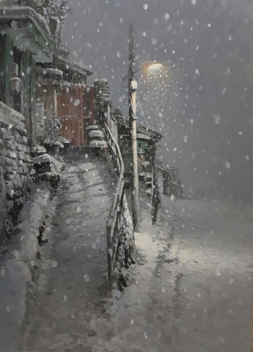 밤새 · Oil on canvas · 90.9x65cm · 2018