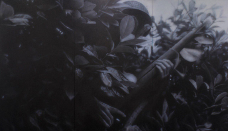 Performer in the forest - 심윤 · oil on canvas · 260x435cm · 2018