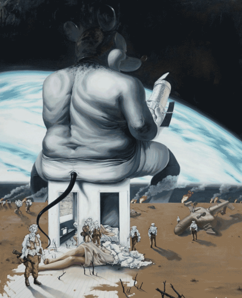노현탁_Oedipus complex · 캔버스에 유채. 페인트 마커 · 162×130cm · 2017
