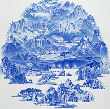 Between Blue04 - 017SEP01 · oil on linen · 150x150cm · 2017