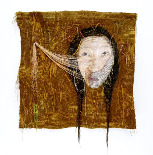 rag face #19001-1 · Sewing on Fabric and Photograph · w77xh88cm LL · 2019 · rag face #19001-1 · Sewing on Fabric and Photograph