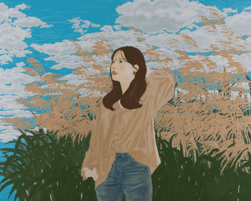이예원_바람 · 장지에 채색 · 162cm x 130cm · 2018