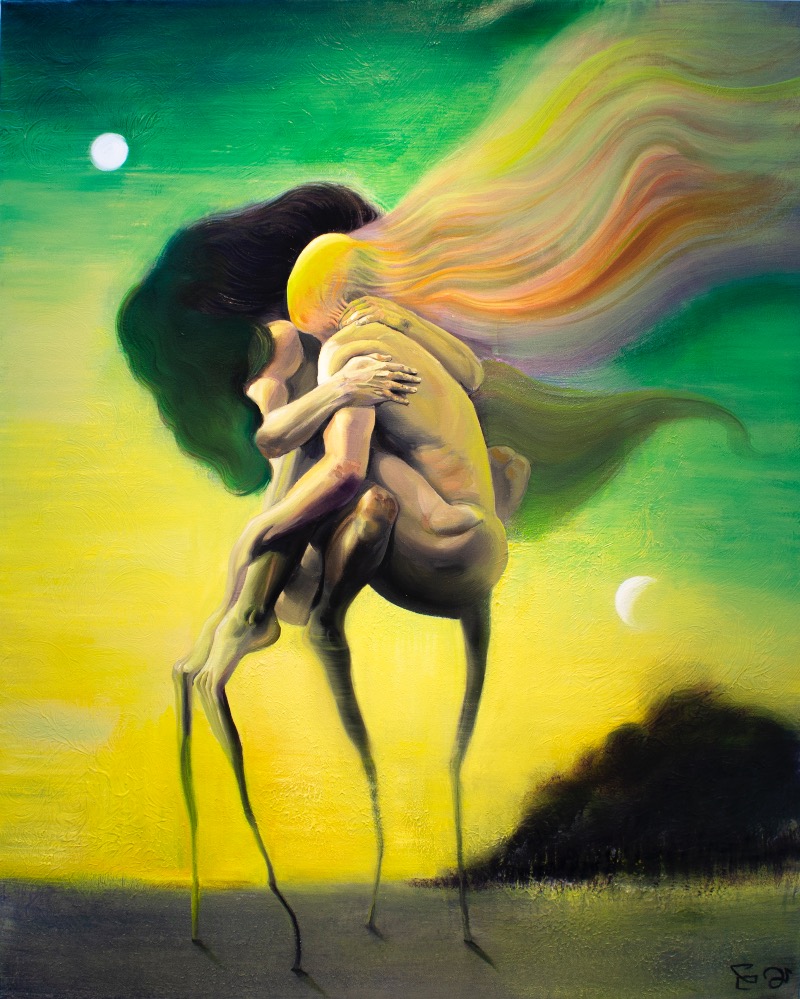 김준범 처음이자 마지막인 그와의 포옹 · Mixed media on canvas · 162x130cm · 2019