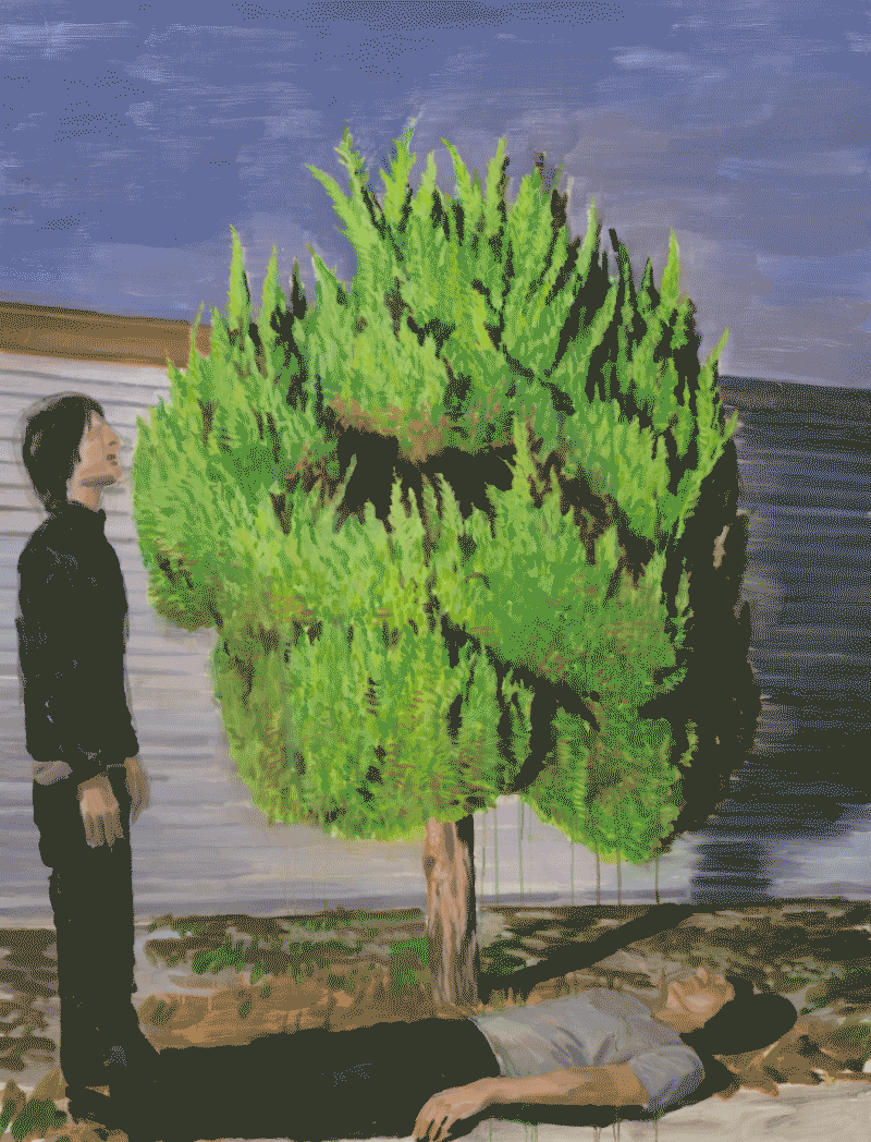 그림자 · 면천에 유채 · 193x150cm · 2019