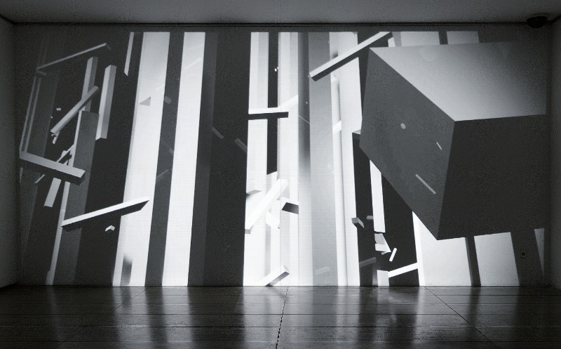 ~beacon_code · Video installation in dark room_ stereo sound · 800x415cm · 2017 · ~beacon_code · Video installation in dark room_ stereo sound