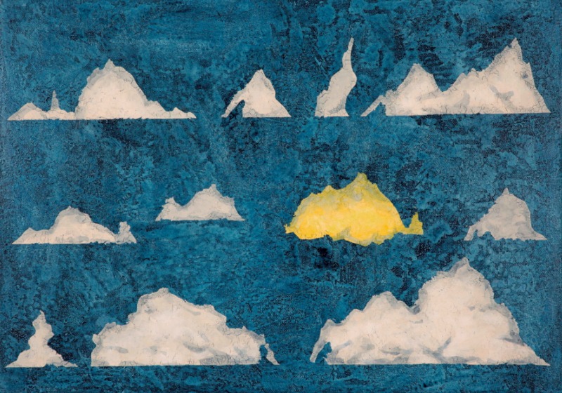 Mountain in Motion-Concerto · 흙벽화기법에 천연안료 · 65×91cm · 2019 · Mountain in Motion-Concerto
