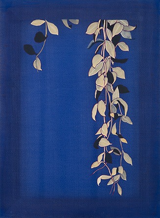 중간. 새김 · 천에 채색 · 45.5×33.4cm · 2019 · Middle. carved · colouring cloth