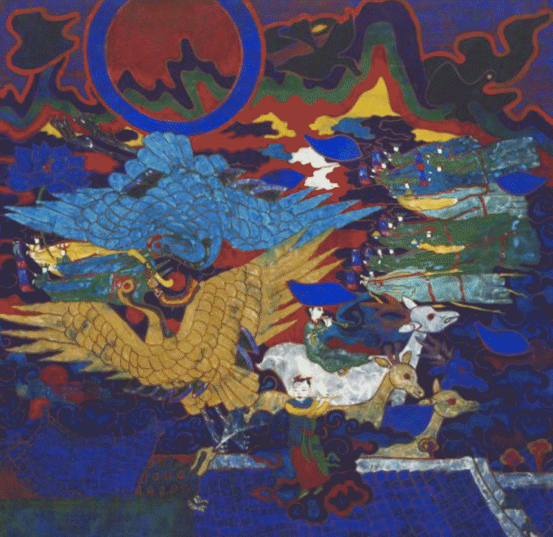 해질녘 · Color on paper.Ink. · 136 x 137cm · 1979