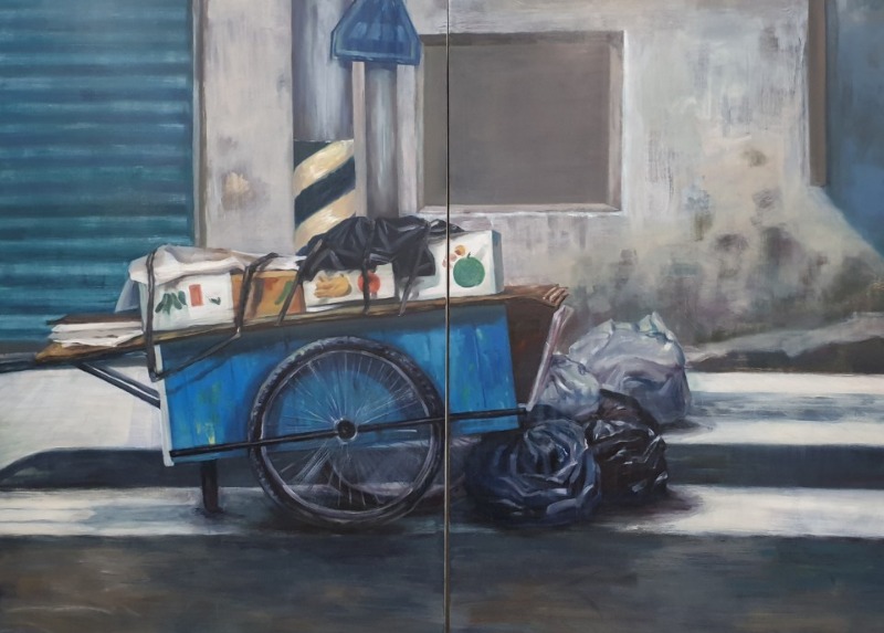 안녕하세요 윤호웅씨 · oil on canvas · 193.9x130.0cm · 2019 · Hello Mr. Yoon.