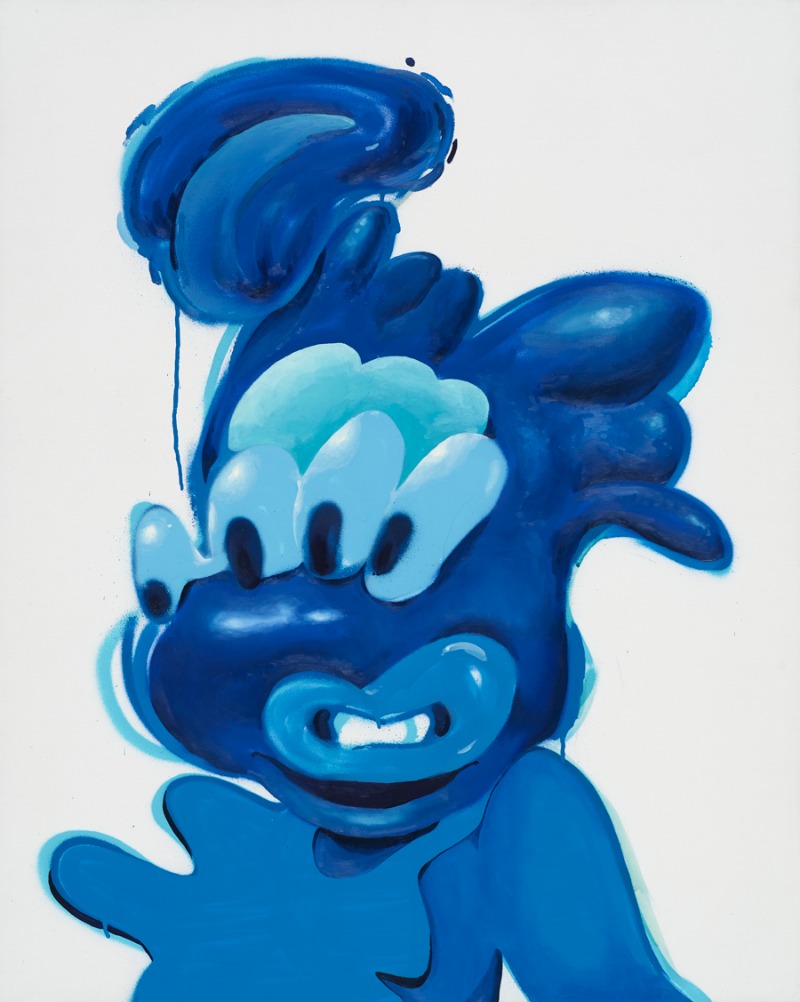 BOBR85 · spray paint and oil on canvas · 90.9x72.7cm · 2019