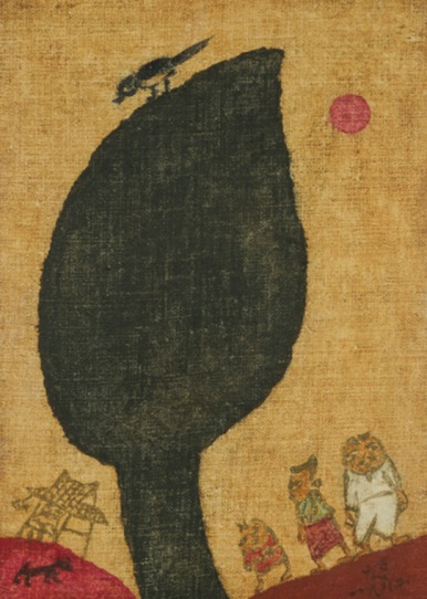 언덕길 · 캔버스에 유채 · 27.5×20cm · 1982