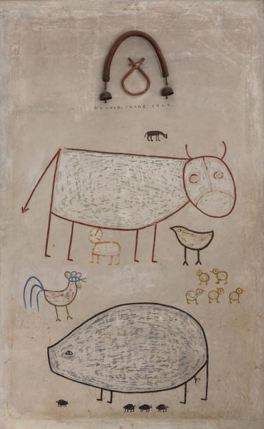 동물가족 · 회벽에 유채 · 209x130cm · 1964(원화제작년도)