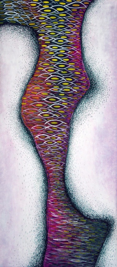 응시 · 장지위에 분채 · 79.5x53.5cm