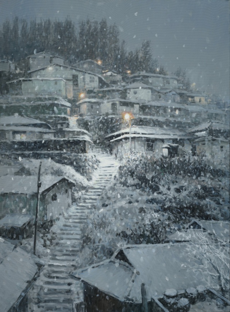 밤새... 홍제동 · oil on canvas · 65.2x50.0cm · 2019 · oil on canvas