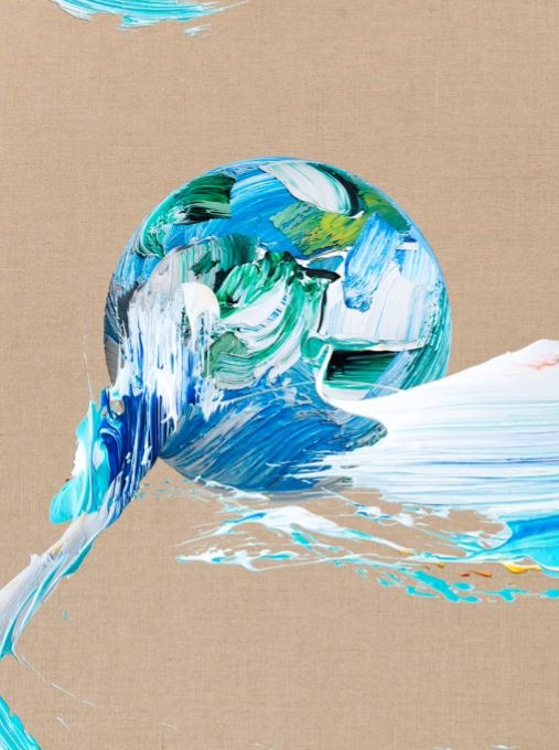 Blue Sphere · Digital print on linen · 40x30cm · 2019 · Blue Sphere · Digital print on linen