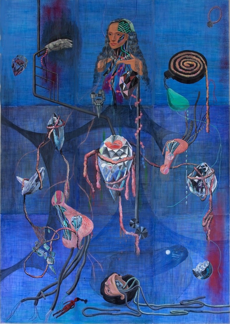 심해 · 종이에 아크릴릭 및 유화 · 180x270cm · 2016 · Deep sea · Acrylic, Oil on Paper