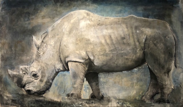 러스 로넷_흰코뿔소 · A white rhinoceros