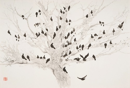 Liquid Drawing-Study on Tree 8168 · Ink on Paper · 143x97cm · 2019 · Liquid Drawing-Study on Tree 8168 · Ink on Paper