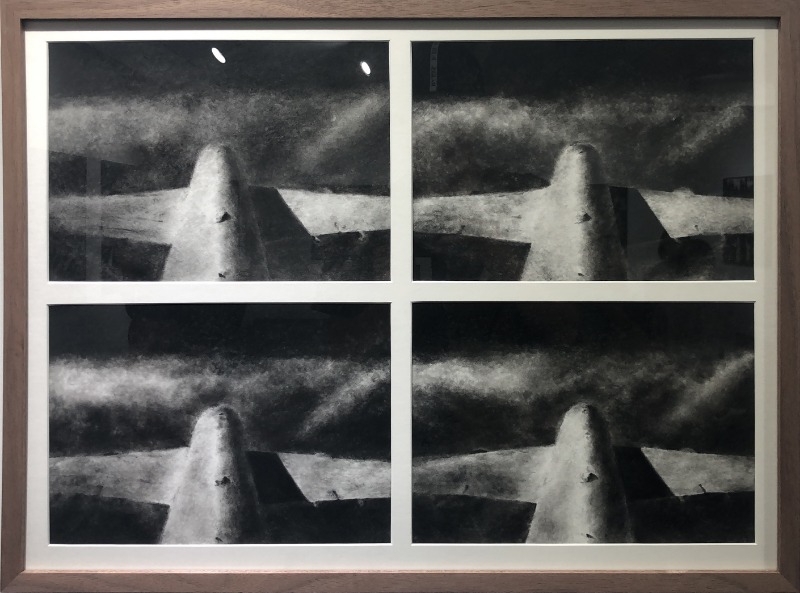 Flying · Conte on Paper · 47.5x64.5cm · 2019 · Flying · Conte on Paper