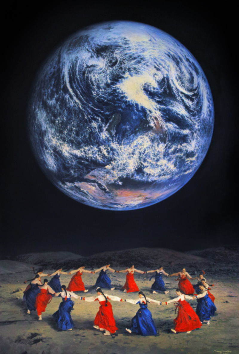 김상우_달의해변 · 캔버스에 유채 · 193.9×130cm · 2017 · moon beach · Oil on canvas