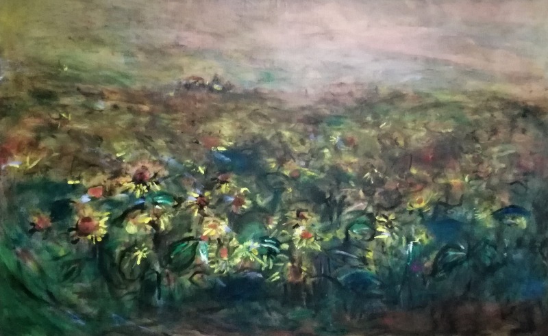 ひまわりの丘 · Oil painting · 1167×727cm · Sunflower hill · Oil painting