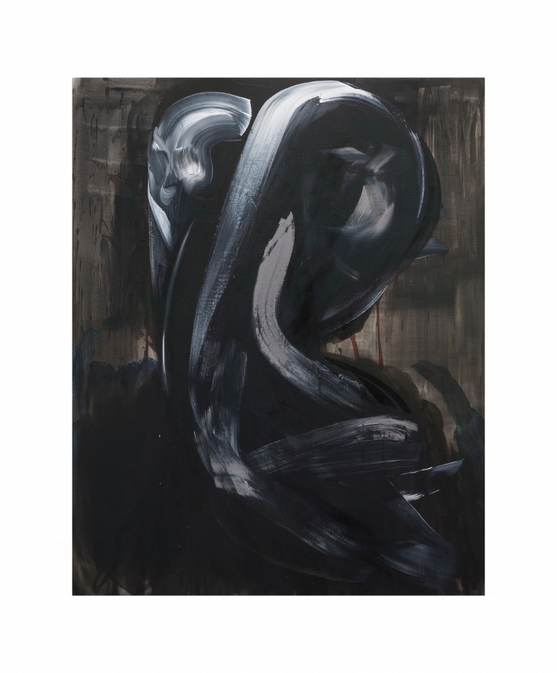 돌아선 남자(The Man who Turned Around) (※그 남자가 돌아섰다고 포기한 것은 아니다.) · Acrylic on Canvas · 162x130cm · 2019 · The Man who Turned Around · Acrylic on Canvas