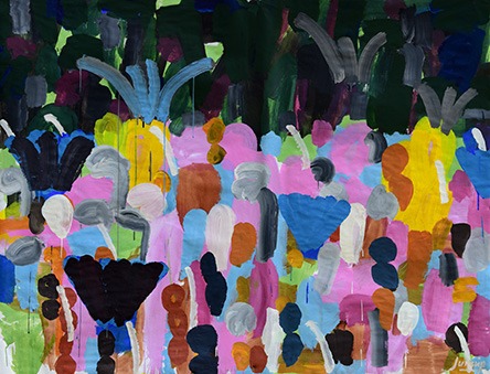구르는돌 Rolling Stone #421 · 종이에 아크릴채색 · 151×197cm · 2018 · Rolling Stone #421 · Acrylic on Paper