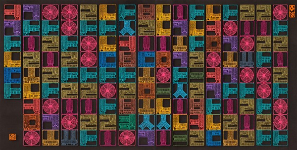 아리랑 · 나무_아크릴_한지 · 189x96cm · 2019 · Arirang