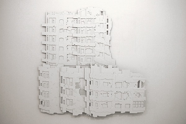 Facade-2 · stainless steel.  Paint · 159 x 156 x 7.7cm · 2019 · Facade-2 · stainless steel.  Paint