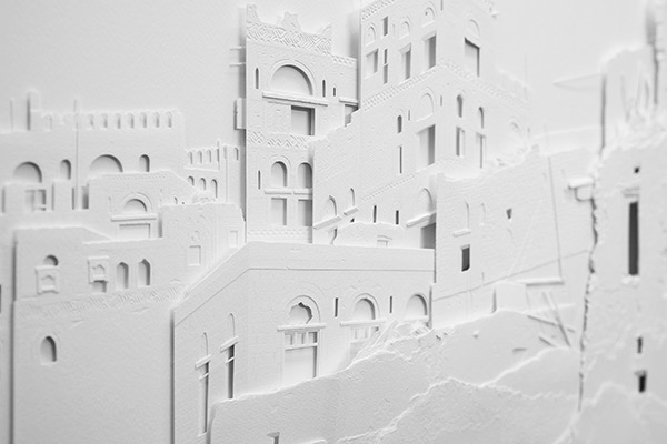 surface 2(detail) · paper cut · glass with wood frame_72 · 2019 · surface 2(detail) · paper cut