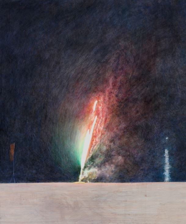 불꽃놀이Ⅱ · 종이에 아크릴채색 · 80×65cm · 2019 · Fireworks · Acrylic on Paper