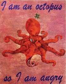 I am an octopus so I am angry · 캔버스에 아크릴채색_트윙클 · 91×73cm · 2018 · I am an octopus so I am angry · Acrylic on canvas