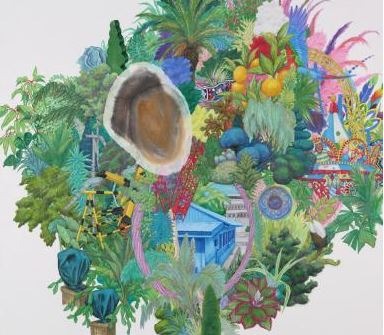 파주 · 종이에 수묵채색 · 96 x 107cm · 2018 · Paju