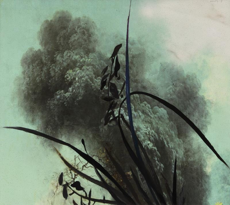 Noblesse Hybridige #19710A · Oil_ cashew paint_ digital print on artificial marble · 67.7 x 76 cm (Image) · 81.8 x 90 cm (Framed) · 2019 · Noblesse Hybridige #19710A