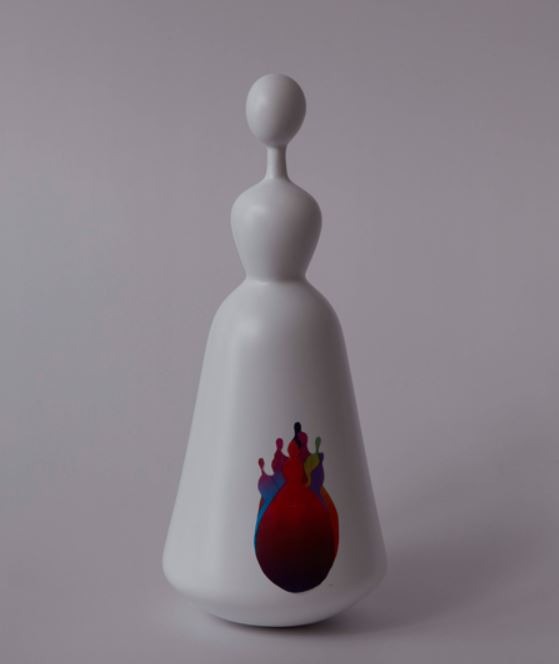 Ottogi scarlet collage 1 · 천_합성수지 · 45×19×19cm · 2019 · Ottogi scarlet collage 1 · synthetic resins