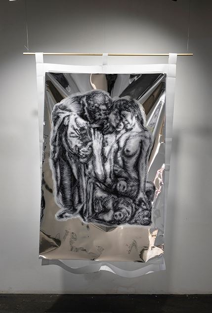 Park's memory 7 · 혼합재료(가변프레임에 은박비닐페인팅) · 168×111cm · 2019 · Park's memory 7 · Compound material